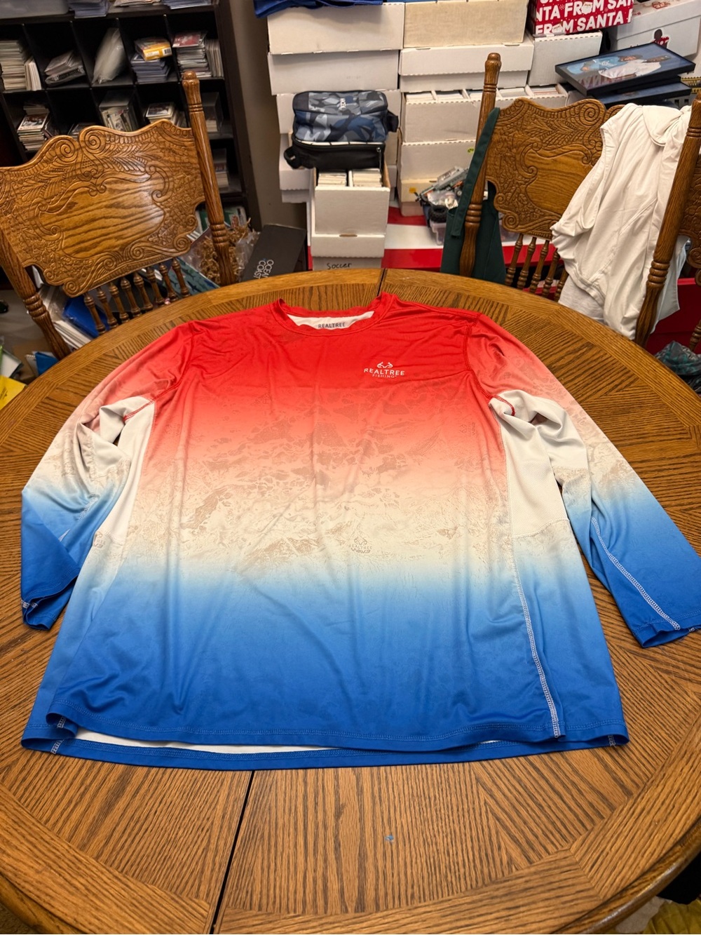Realtree Ombre Long-Sleeve Performance Shirt - Red, White, Blue
